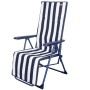 Chaise longue Aktive Blanc Blue marine Inclinable A rayures 147 x 70 x 48 cm (2 Unités)