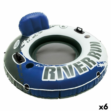 Chaise gonflable pour piscine Intex River Run Bleu Blanc 135 x 13,5 cm (6 Unités)