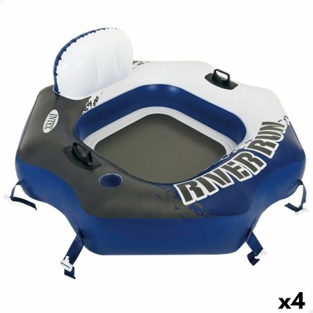 Chaise gonflable Intex River Run Connect Bleu Blanc 130 x 126 x 130 cm (4 Unités)