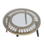 Conjunto de Mesa con 2 Sillones DKD Home Decor Cristal Gris Metal ratán sintético 55 x 55 x 47 cm