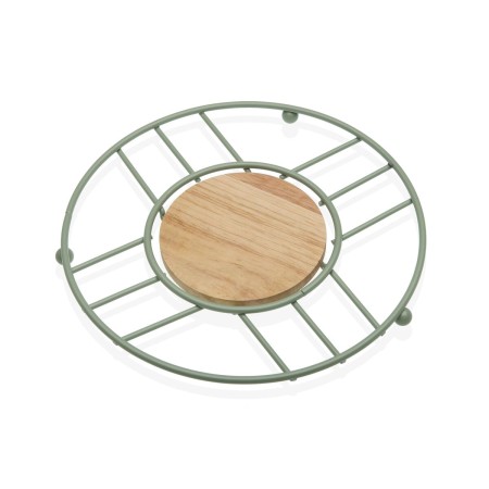 Dessous de plat Versa Vert Bois Bois d'hévéa Acier Fer 20 x 1 x 20 cm