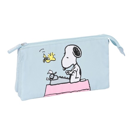 Portatodo Triple Snoopy Imagine Azul 22 x 12 x 3 cm