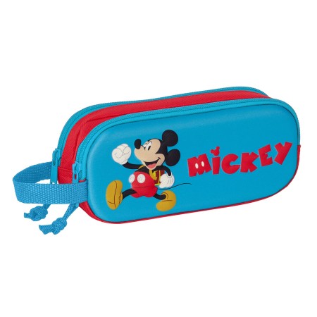 Trousse Fourre-Tout Double Mickey Mouse Clubhouse 3D Rouge Bleu 21 x 8 x 6 cm