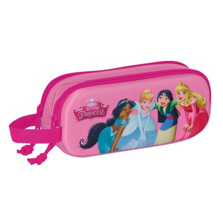 Portatodo Doble Princesses Disney 3D Rosa 21 x 8 x 6 cm