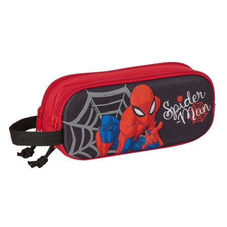 Trousse Fourre-Tout Double Spiderman 3D Rouge Noir 21 x 8 x 6 cm