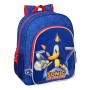 Mochila Escolar Sonic Let's roll 32 x 38 x 12 cm Azul marino