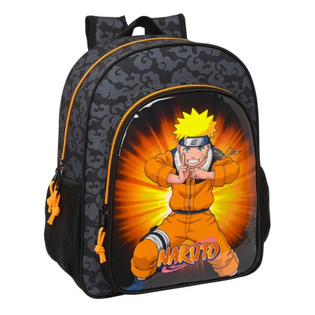 Mochila Escolar Naruto 32 x 38 x 12 cm Negro Naranja