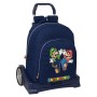 Mochila Escolar con Ruedas Super Mario Azul marino 32 x 42 x 15 cm