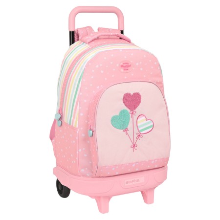 Mochila Escolar con Ruedas BlackFit8 Globitos 33 x 45 x 22 cm Rosa