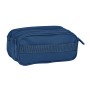 Trousse Fourre-Tout Triple Safta 21,5 x 10 x 8 cm Blue marine