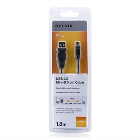 Cable USB a Mini USB Belkin F3U155BT1.8M 3 m Negro