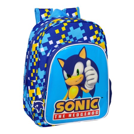 Mochila Escolar Sonic Speed 26 x 34 x 11 cm Azul