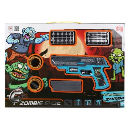 Playset Zombie Shot Pistolet à Fléchettes Bleu (43 x 30 cm)