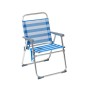 Chaise de Plage Rayures Bleu Aluminium 22 mm (52 x 56 x 80 cm)