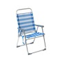 Chaise de Plage Rayures Bleu Aluminium 22 mm (52 x 56 x 92 cm)