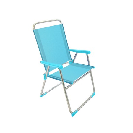 Chaise de Plage Aluminium Bleu ciel 22 mm (52 x 56 x 92 cm)