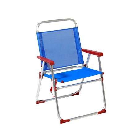 Chaise de Plage Rouge Bleu Aluminium 22 mm (52 x 56 x 80 cm)