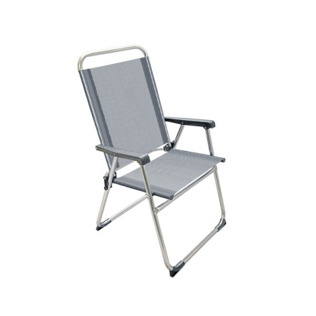 Chaise de Plage Gris Aluminium 22 mm (52 x 56 x 92 cm)