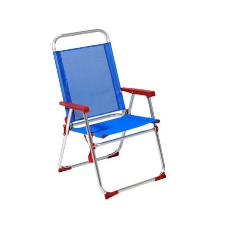 Chaise de Plage Rouge Bleu Aluminium 22 mm (52 x 56 x 92 cm)