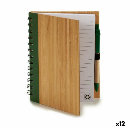 Libreta de Anillas con Bolígrafo Bambú 14 x 18 cm (12 Unidades)