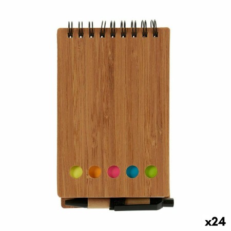 Libreta de Anillas con Bolígrafo Bambú 1 x 14,5 x 9 cm Marrón (24 Unidades)