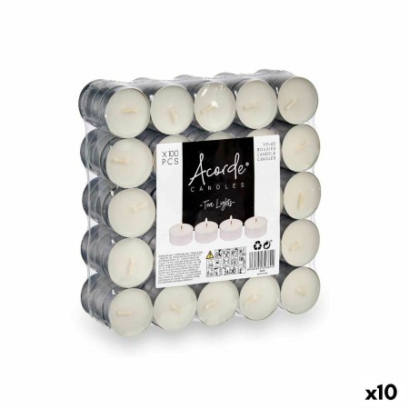 Ensemble de Bougies Argenté Blanc (10 Unités)