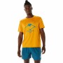 Camiseta de Manga Corta Hombre Asics Fujitrail Logo Naranja