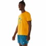 Camiseta de Manga Corta Hombre Asics Fujitrail Logo Naranja