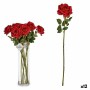 Branche Rose 65 cm Rouge Papier Vert Plastique (12 Unités)