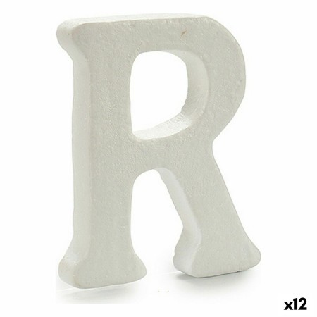 Lettre R Blanc polystyrène 15 x 12,5 cm (12 Unités)