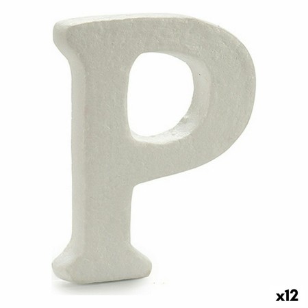 Lettre P Blanc polystyrène 1 x 15 x 13,5 cm (12 Unités)