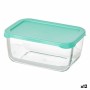 Fiambrera Snow 790 ml Verde Transparente Vidrio Polietileno (12 Unidades)