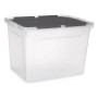 Boîte de rangement avec couvercle 48 L Transparent Anthracite (6 Unités)