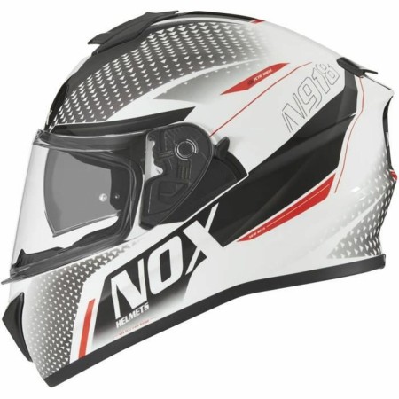 Casco Integral Nox N918 Meta Rojo/Blanco