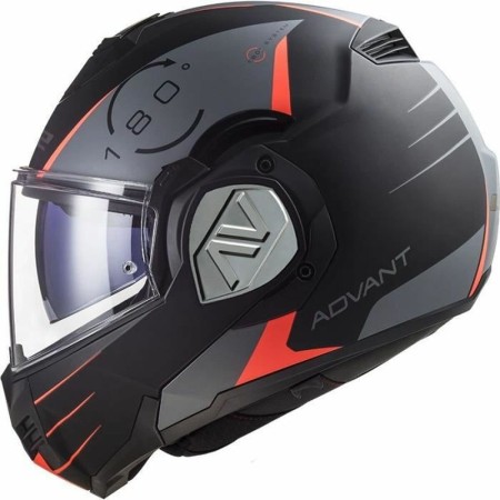 Casque intégral LS2 Advant Noir/Rouge Modulaire