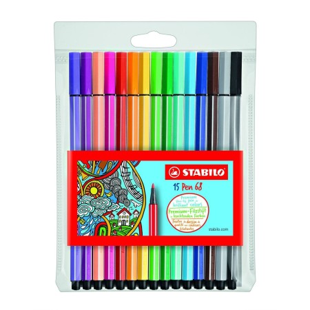 Set de Rotuladores Stabilo Pen 68 Multicolor 15 Piezas