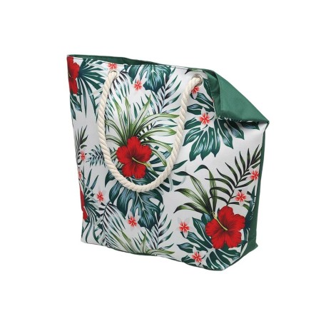 Bolso de Hombro Palmeras Flores Verde