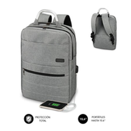 Sac à Dos pour Portable et Tablette avec Sortie USB Subblim MOCHILA ELITE AIRPADDING 15.6'' GREY