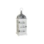 Farol DKD Home Decor Acabado envejecido Blanco Gris Madera Cristal Mediterráneo 19 x 19 x 51 cm