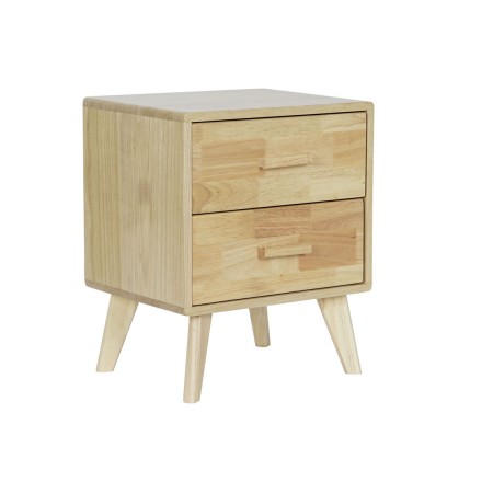 Mesita de Noche DKD Home Decor Natural Caucho Madera de Paulonia Madera MDF 40 x 30 x 48 cm