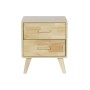 Table de Nuit DKD Home Decor Naturel Caoutchouc Bois de paulownia Bois MDF 40 x 30 x 48 cm