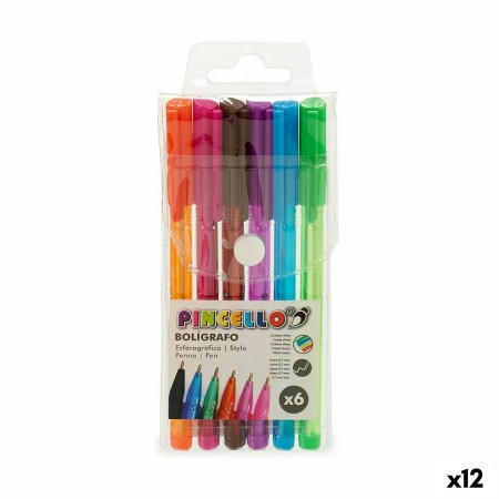 Ensemble de Stylos 0,7 mm Multicouleur Plastique (12 Unités)