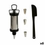 Poche à douille pour pâtisserie Lot Noir Argenté Acier inoxydable Plastique (6 Unités)