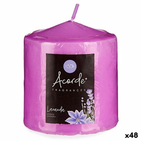 Vela Perfumada Lavanda Morado 7 x 8 x 7 cm (48 Unidades)