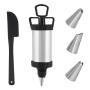 Poche à douille pour pâtisserie Lot Noir Argenté Acier inoxydable Plastique (24 Unités)