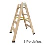 Escalera plegable de 5 peldaños Plabell Madera 139 x 31/51 cm