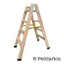 Escalera plegable de 6 peldaños Plabell Madera 164 x 31/55 cm