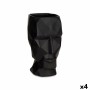 Jarrón 3D Cara Negro Poliresina 12 x 24,5 x 16 cm (4 Unidades)
