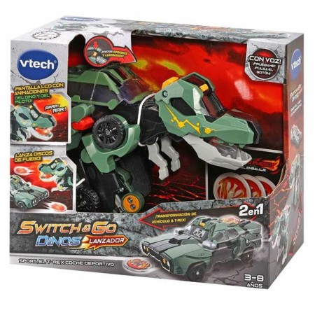 Super Robot Transformable Switch & Go Dinos Sport T-Rex Dinosaure Voiture Son 22 x 10 cm