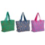 Bolsa de Playa DKD Home Decor Azul Verde Naranja Fucsia 55 x 14 x 35 cm (3 Unidades)